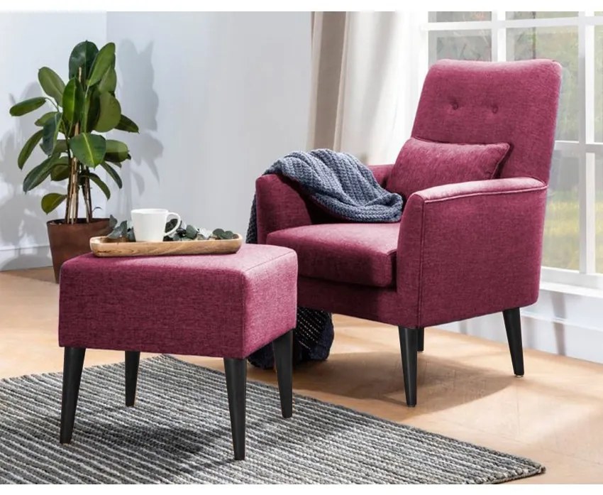 Set Canapea Extensibilă si Fotoliu Aria - S, Rosu
