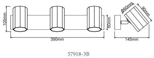 Spot Globo 57918-3B JAMES 3xGU10/25W/230V negru