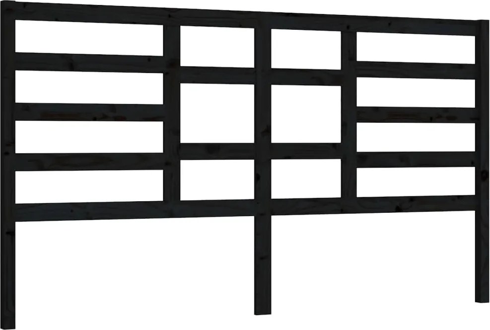 vidaXL Tăblie de pat, negru, 186x4x104 cm, lemn masiv de pin