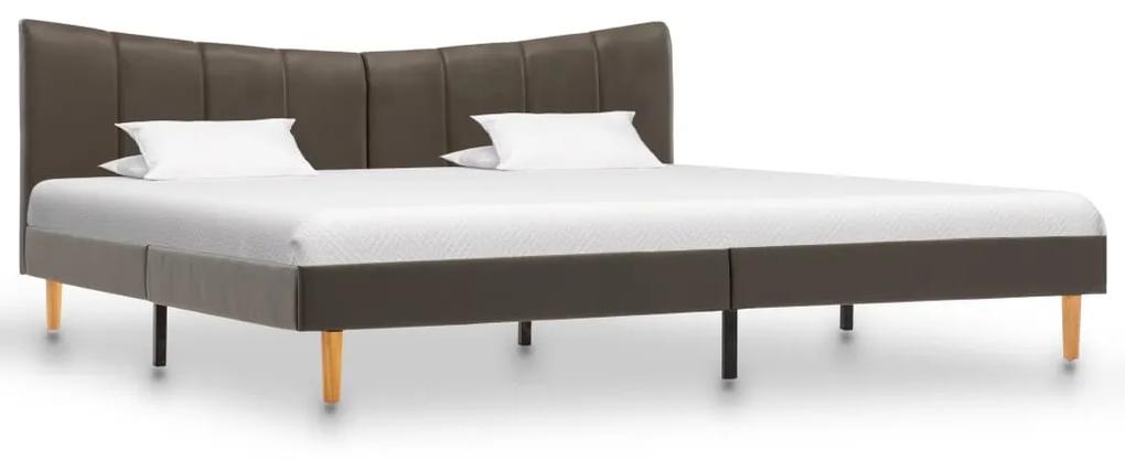 288526 vidaXL Cadru de pat, antracit, 160 x 200 cm, piele ecologică