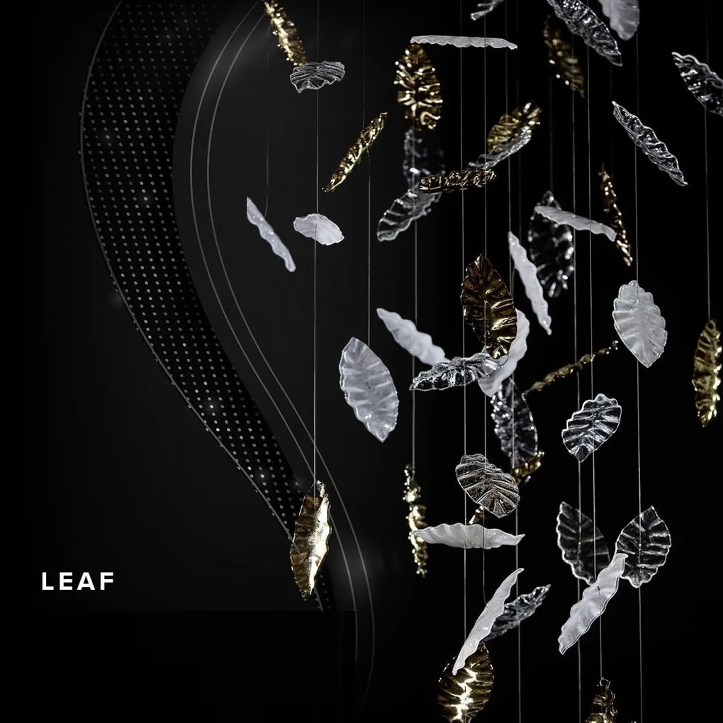 Element decorativ suspendat design frunze care cad din tavan Leaf A clear