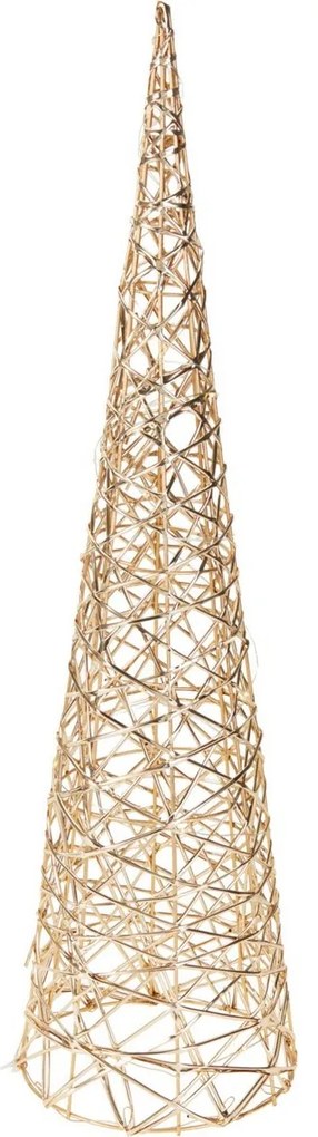 Conul luminos de Crăciun Champagne, 60 x 16 cm, 30micro LED, pe baterii, 60 cm