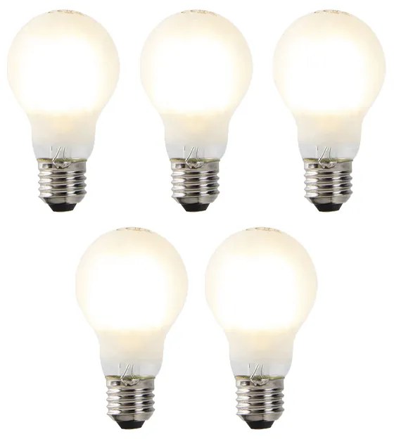 Set de 5 becuri LED cu dimmer E27 A60 mat 7W 806lm 2700K