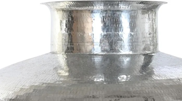 Vază decorativă de mari dimensiuni, stil modern elegant, culoare argintiu, din aluminiu, „Silver”