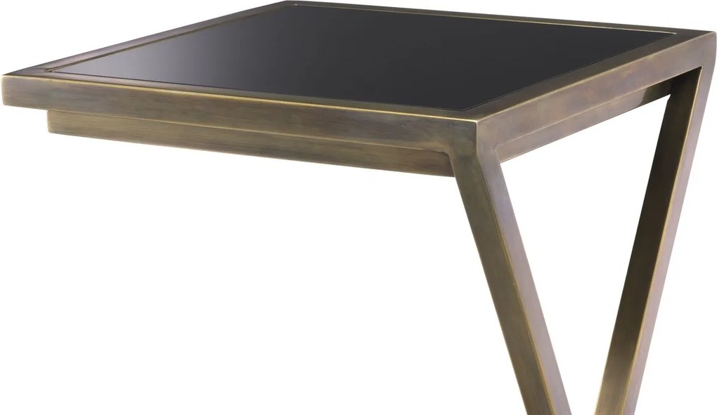 Masuta de cafea design LUX Cross, alama vintage 33x33cm