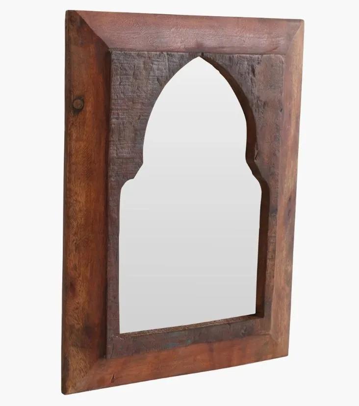 Oglinda dreptunghiulara maro din lemn si sticla 24x33 cm Maroccan Night Raw Materials