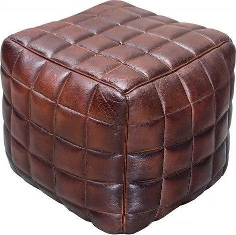 Taburete design vintage cu tapiterie din piele naturala, Taurus maro