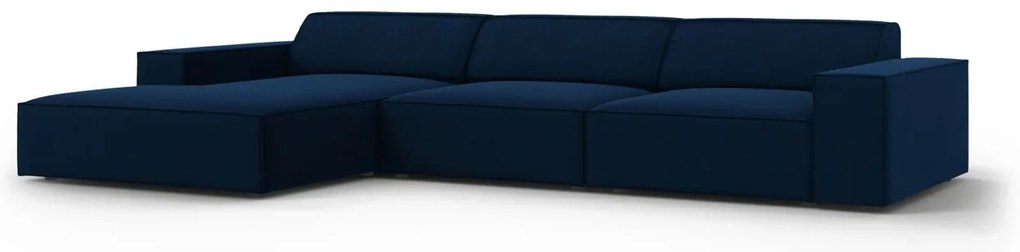 Coltar stanga 4 locuri, Jodie, Micadoni Home, BL, 284x166x70 cm, catifea, albastru regal