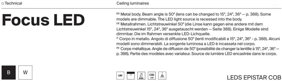 Spot LED incastrabil design tehnic FOCUS 4000K alb