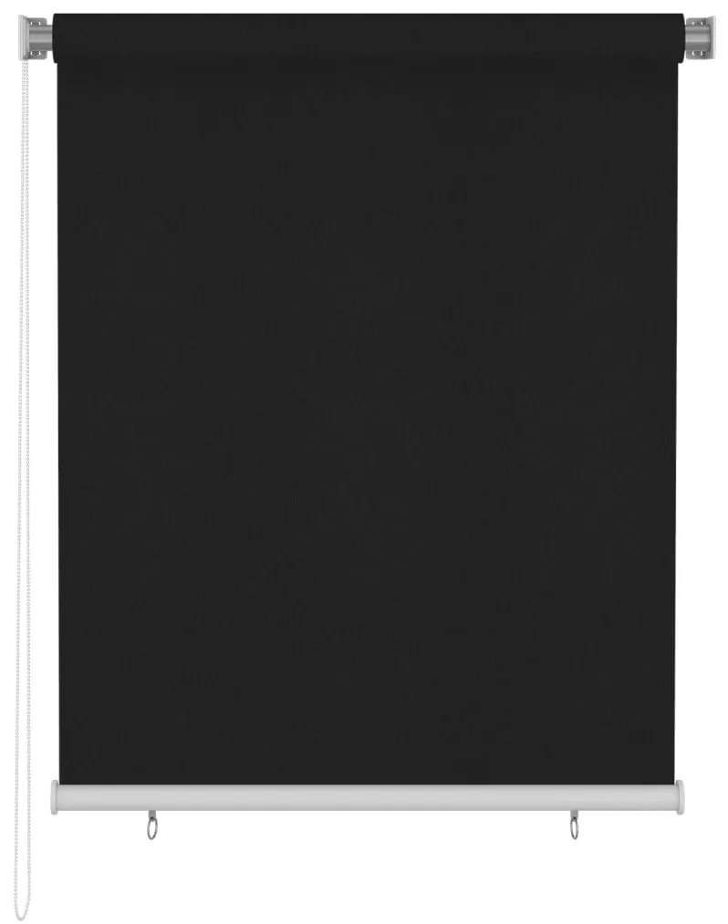 Jaluzea tip rulou de exterior, 120 x 140 cm, negru Negru, 120 x 140 cm