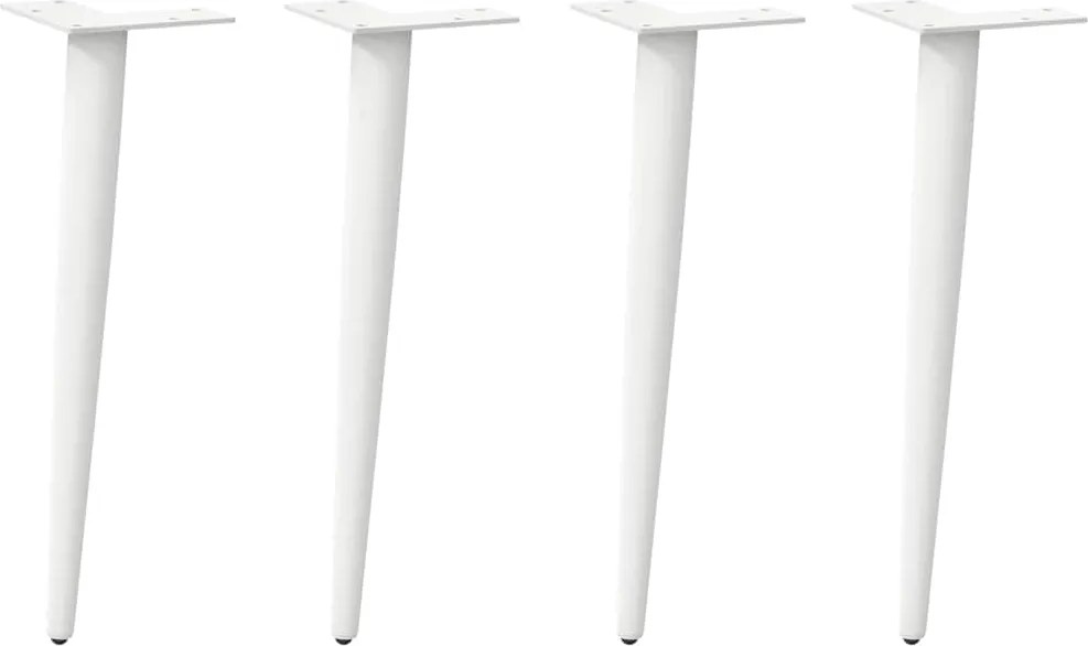 vidaXL Picioare pentru măsuță de cafea, formă conică, 4 buc., alb, 30-31 cm, oțel