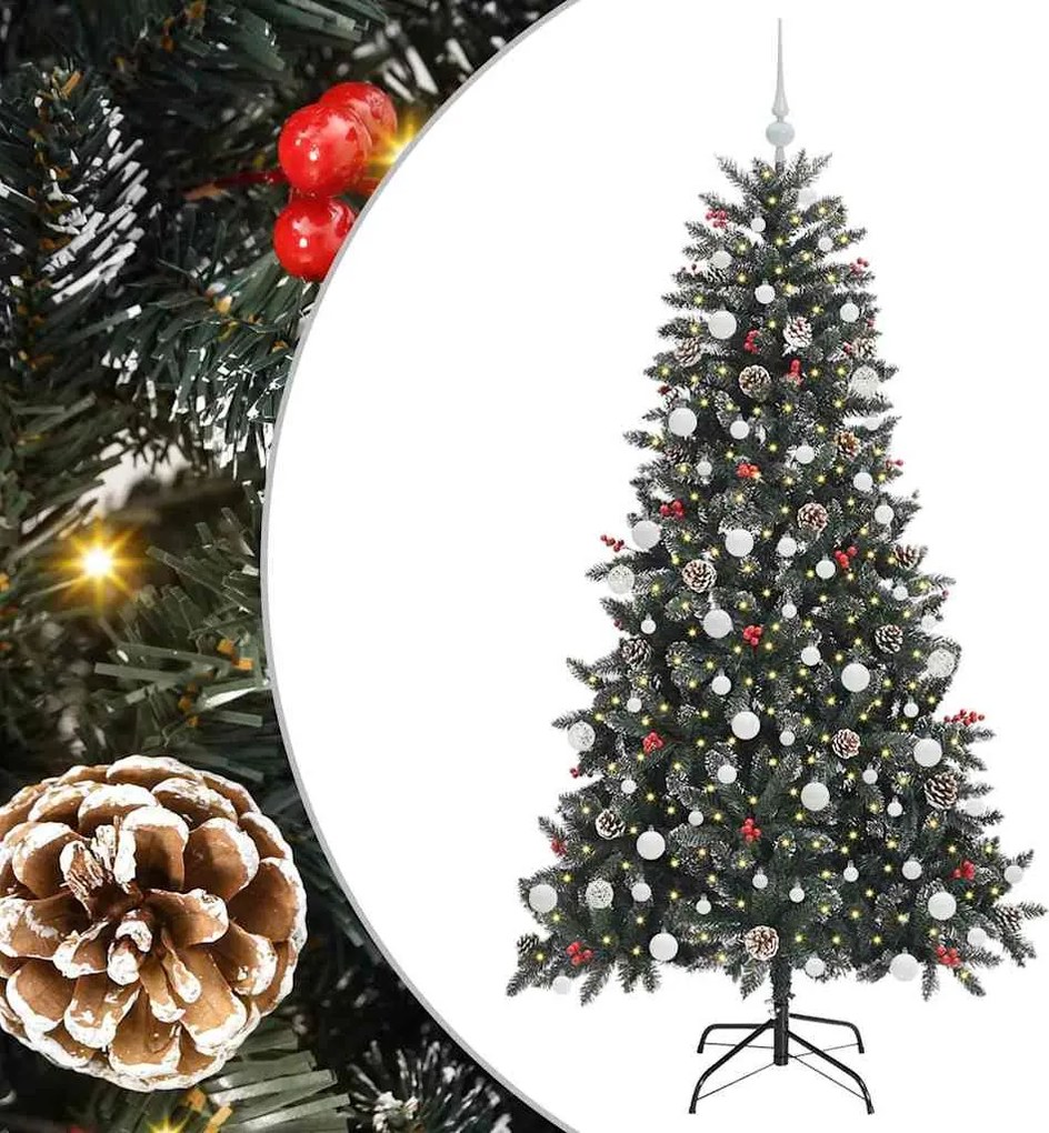 vidaXL Brad de Crăciun artificial Verde 180 cm PVC și Plastic și Oțel