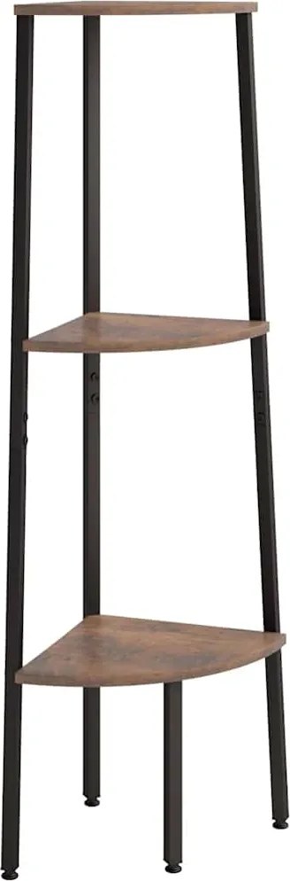 vidaXL Raft de colț cu 3 niveluri maro deschis/negru 45,5x31,5x120 cm