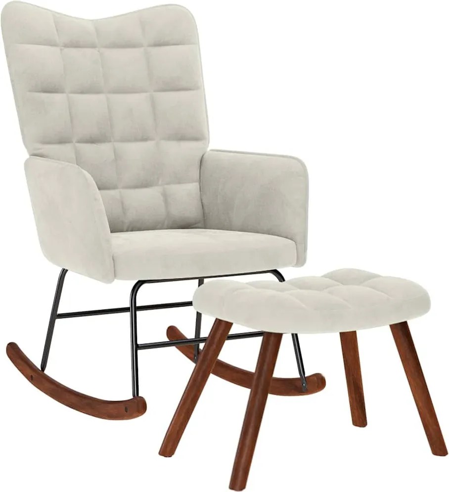 vidaXL Balansoar cu scaun, catifea crem