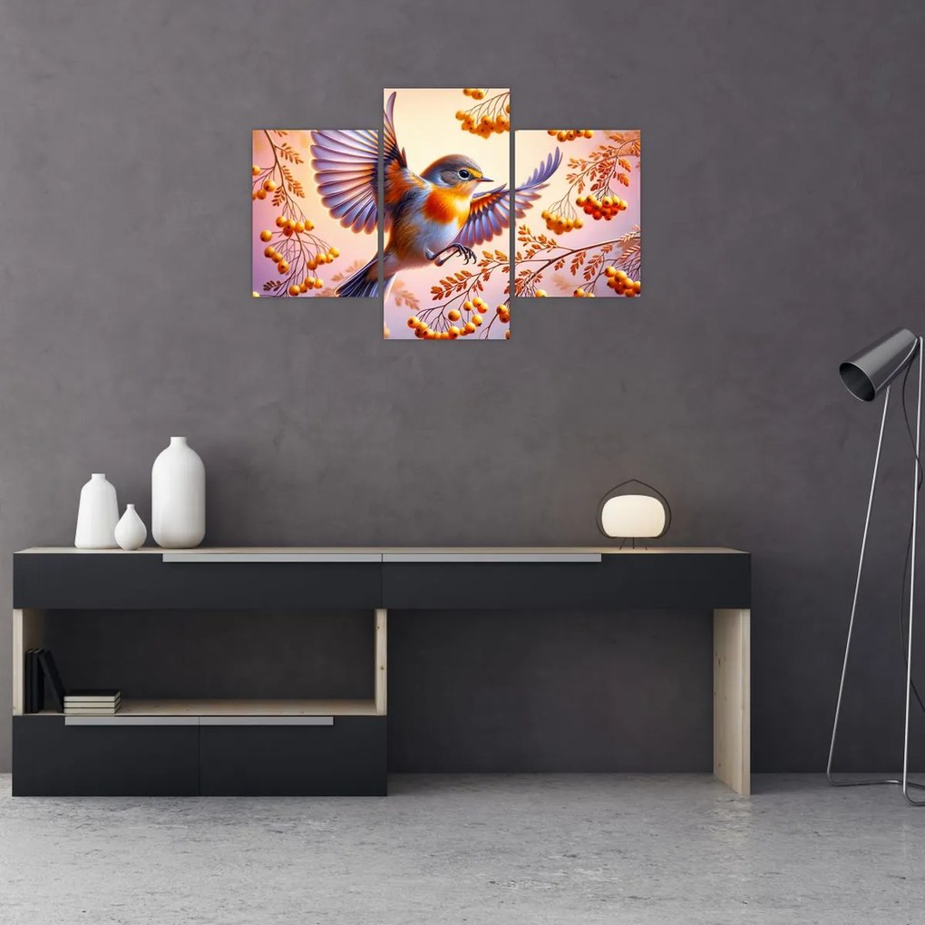 Tablou - Pasăre cu scoruș (90x60 cm)