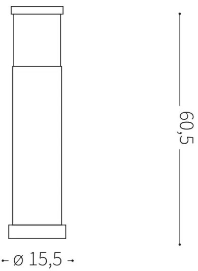 Ideal Lux TRONCO - lampă de exterior 1xE27/42W/230V 60 cm IP65 antracit