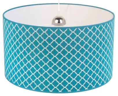 Lustră pe cablu Duolla MAROKO 1xE27/40W/230V d. 45 cm turcoaz/alb