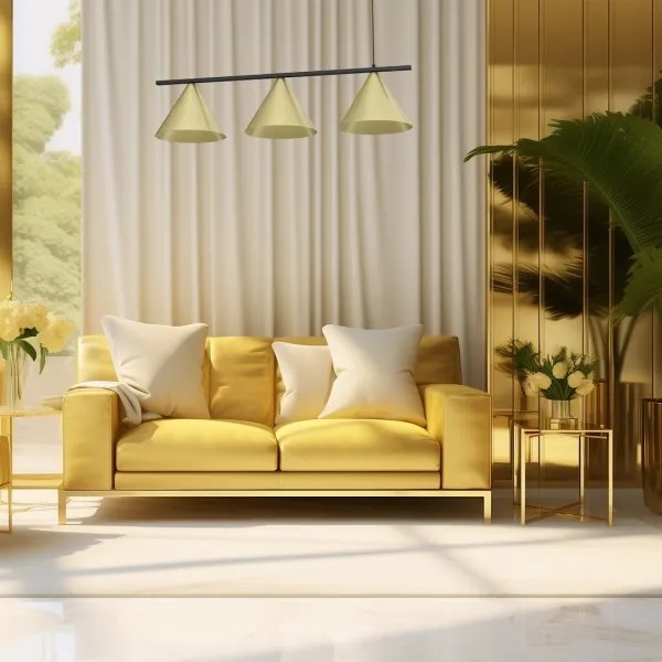 Lustră CAPITAL pe cablu, 3xGX53/15W/230V, aurie