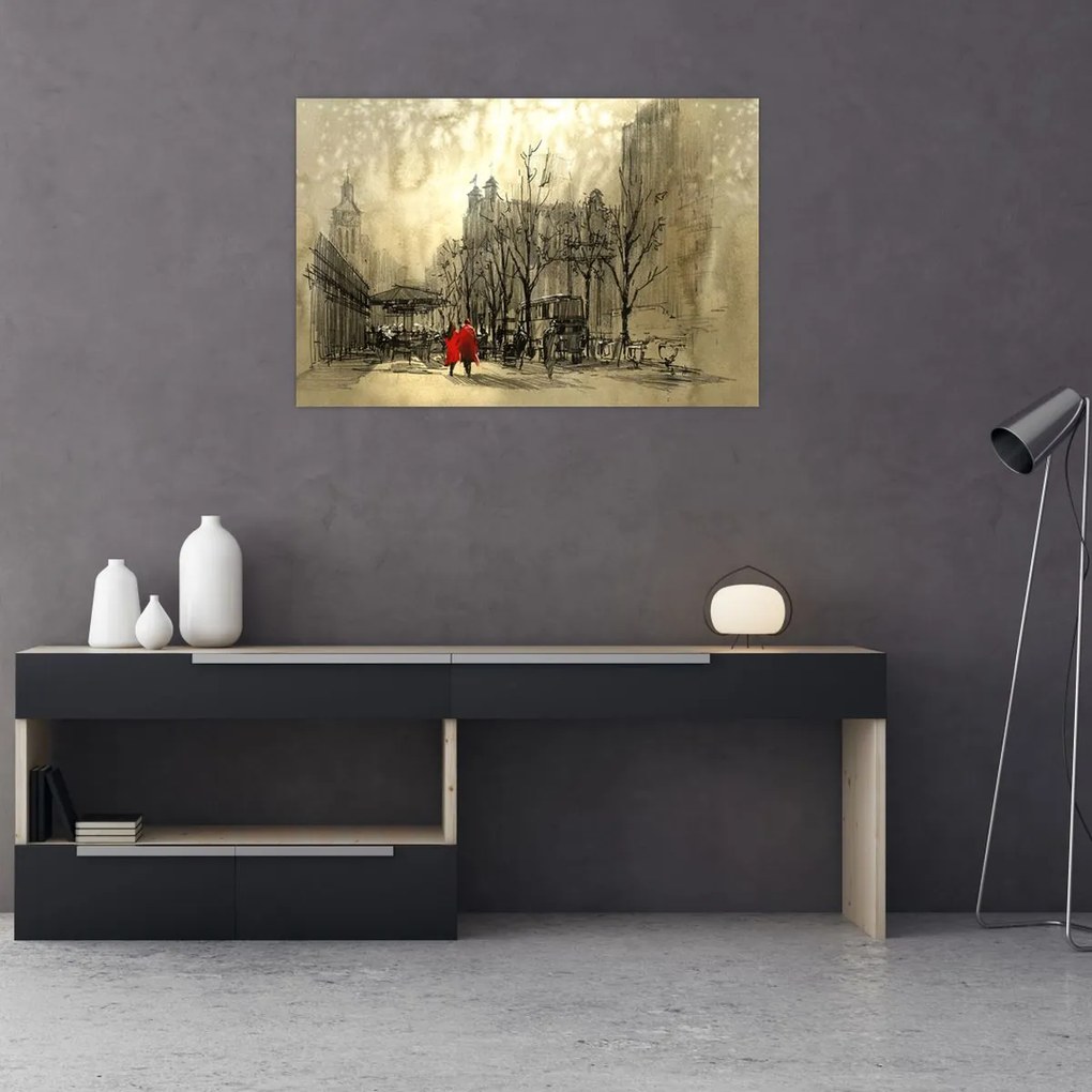 Tablou - Schiță a orașului (90x60 cm)