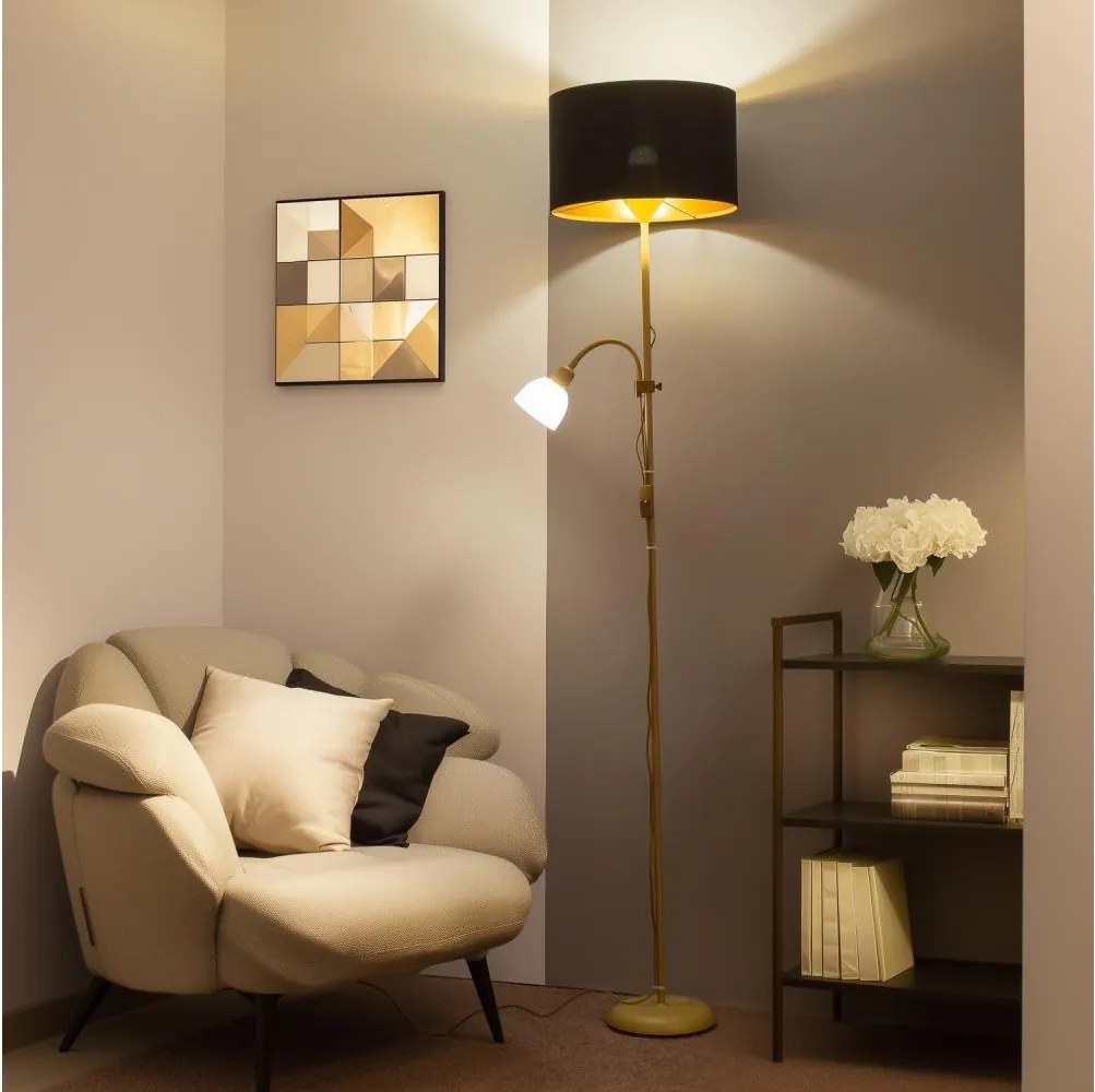 Brilagi - Lampadar CERIA 1xE27/100W/230V + 1xE14/25W auriu/negru