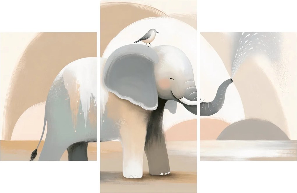 Tablou - Elefant în culori pastel (90x60 cm)