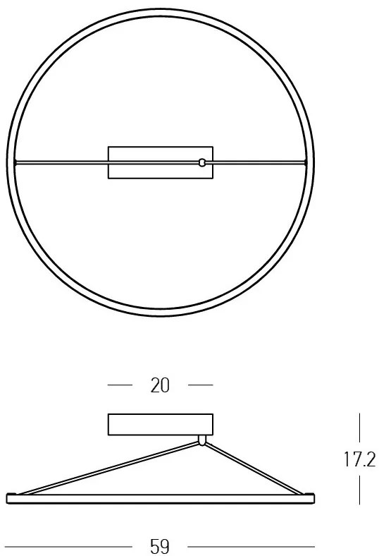 Plafoniera LED, Design Circular, 42W 3000K BLACK ZB-2562