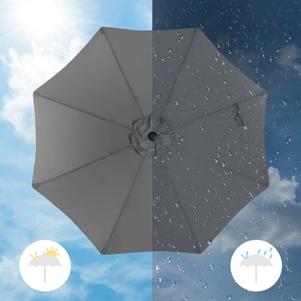 Umbrelă de soare POSITANO, Ø300cm, gri SongmicsHome