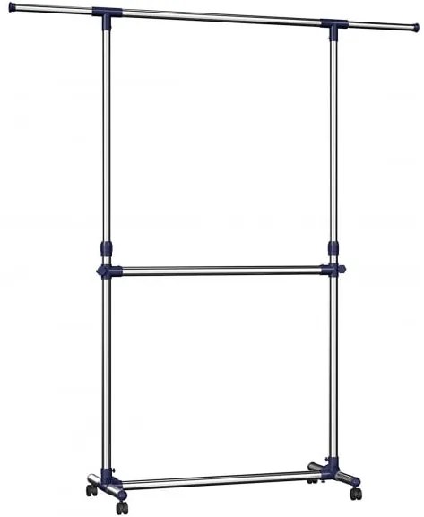 Cuier Garmint Cu Rotile, Inox, 19.29 x 113 x 44.49 Cm