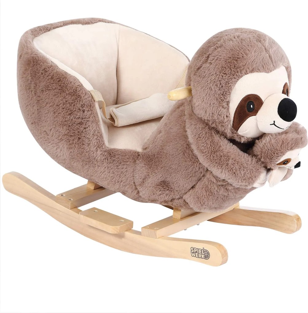 Balansoar leneș cu centură de siguranță, maro Spielwerk