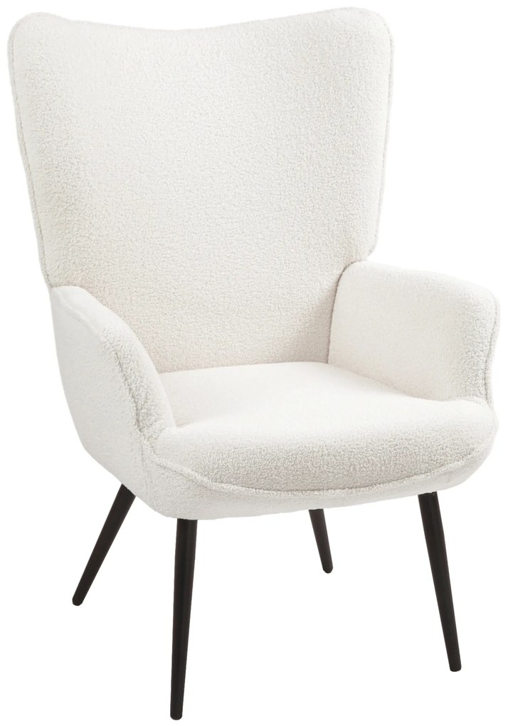 HOMCOM Fotoliu tapițat, design modern, 71x77x102cm, Crem | Aosom Romania