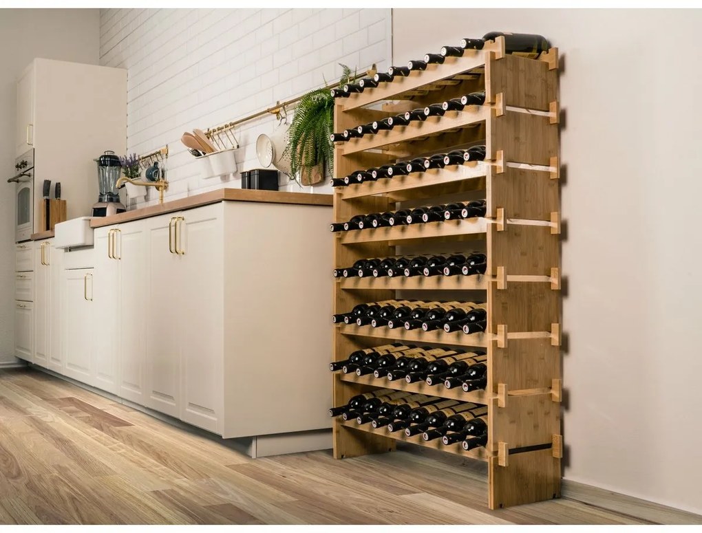 Raftier de vin din bambus G21, 72 sticle, L