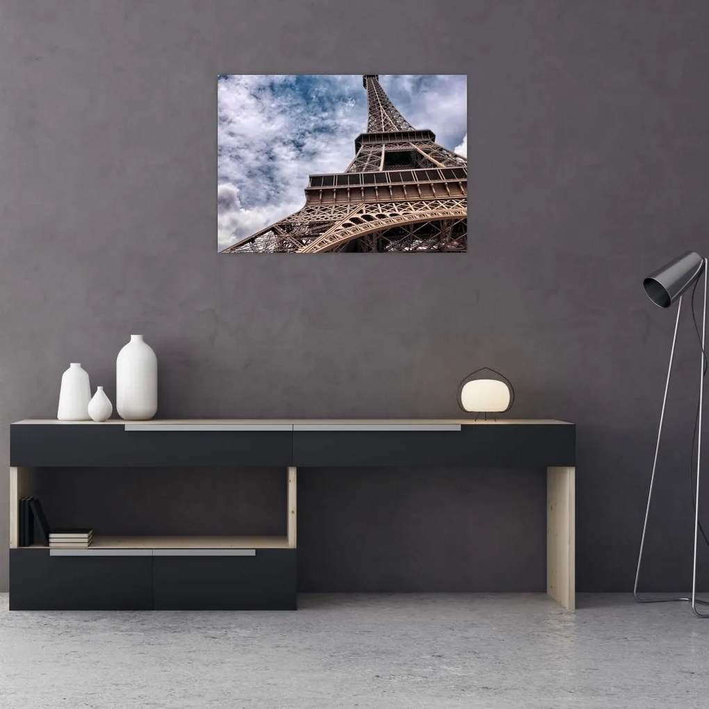 Tablou pe sticlă cu turnul Eifel (70x50 cm)