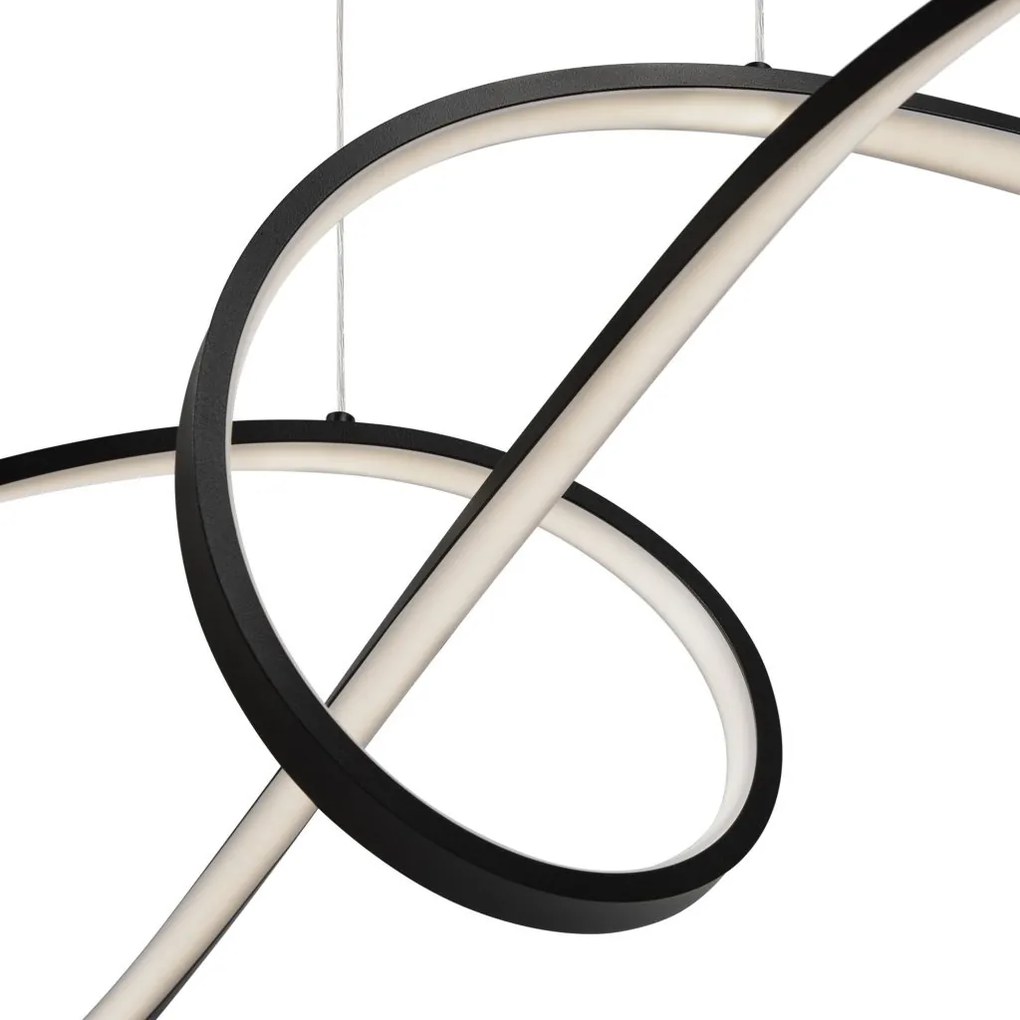 Lustra LED suspendata, design modern Curve negru