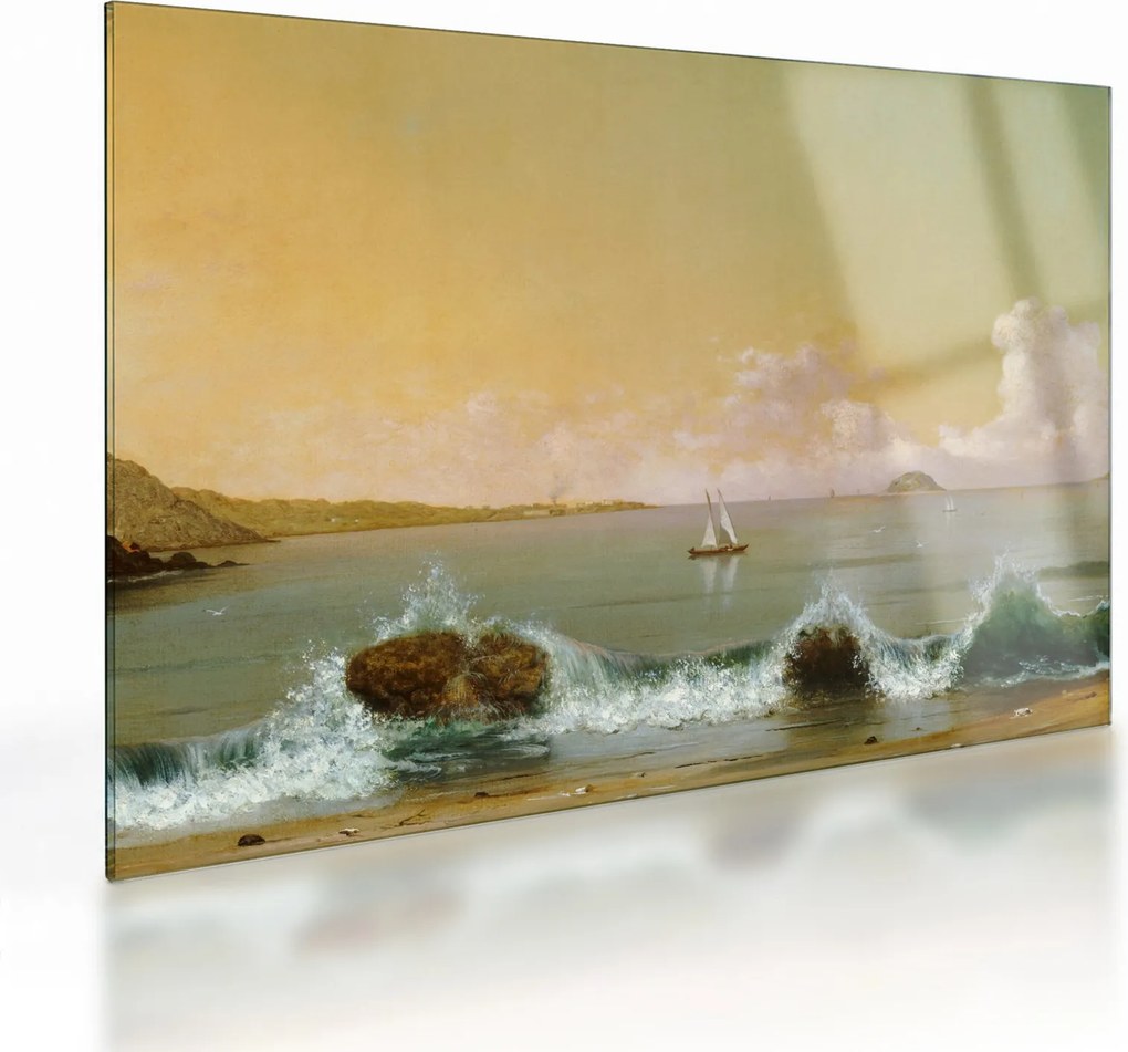 Tablou pe sticlă - Martin Johnson Heade, Rio de Janeiro Bay, reproducere (70x50 cm)