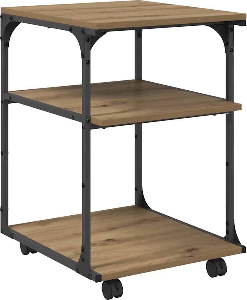 vidaXL Suport pentru imprimantă Stejar Artizanal 43 x 48 x 64 cm