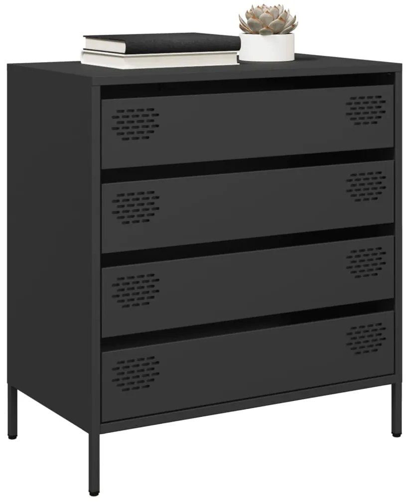 vidaXL Dulap, negru, 68x39x73,5 cm, oțel laminat la rece