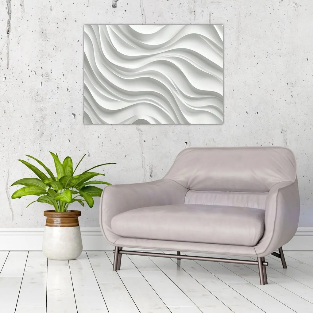 Tablou - Valuri Albe 3D (70x50 cm)