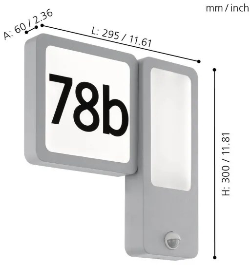 Eglo 97297 - LED Aplică perete exterior CHEIRA 2xLED/2,7W + 1xLED/3,6W/230V