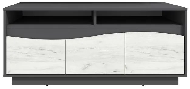 Set de living „Geneva” cu 2 dulapuri GRI STEJAR CRAFT ALB