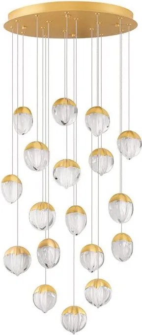 Lustra cu 18 pendule LED ALICIA auriu