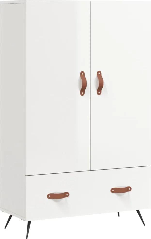 vidaXL Dulap înalt, alb extralucios, 69,5x31x115 cm, lemn prelucrat