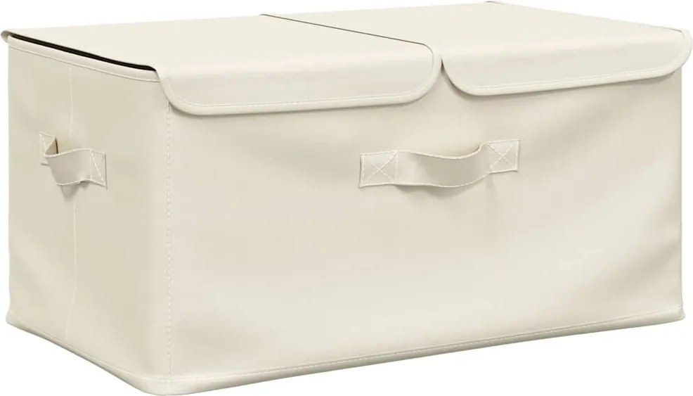 vidaXL Cutie de depozitare, crem, 50x30x25 cm, material textil