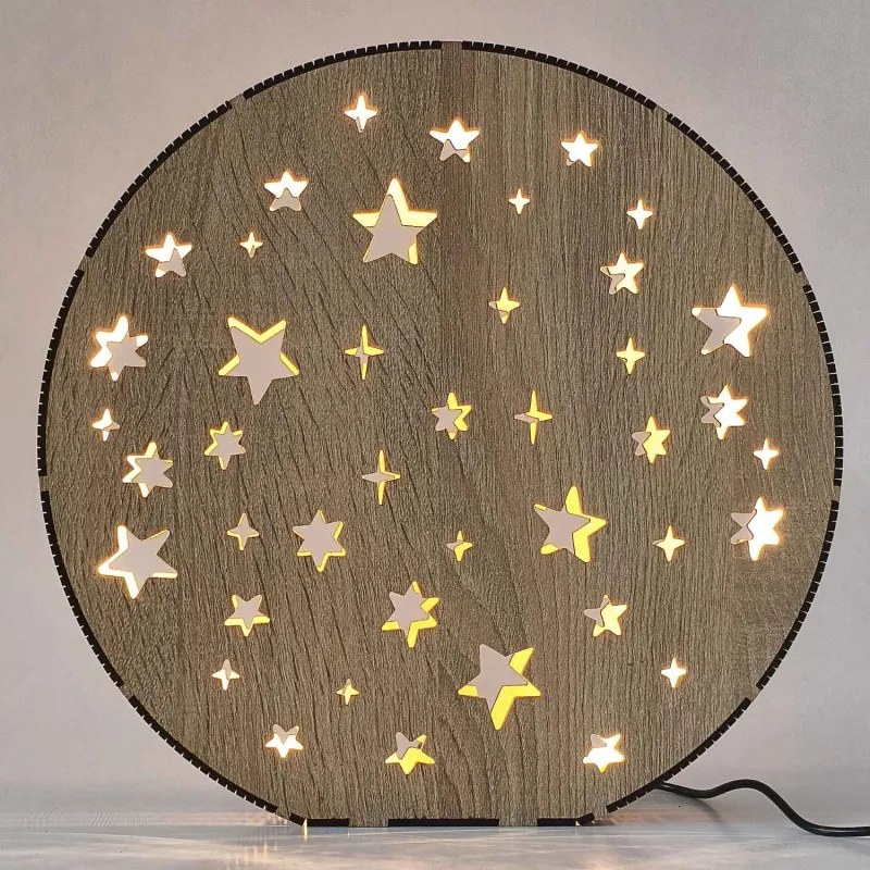 Lampă de masă LED din lemn Stars | MOVE