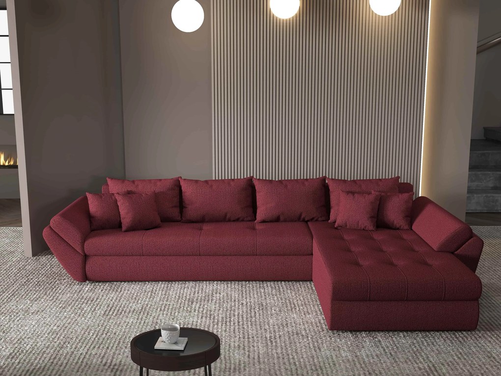 Colțar extensibil dumonde cu ladă de depozitare si sezut confortabil din spuma high-density, Loana XL Enjoy Winery II 335x185 cm