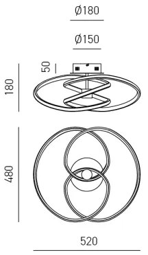 Lustră LED dimabilă aplicată DIVA 42W/230V alb Gea Luce DIVA P P BIANCO