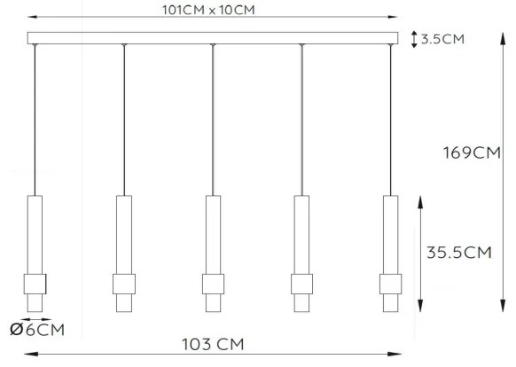 Lustră LED dimabilă pe cablu Lucide 24402/30/30 MARGARY 5xLED/4,2W/230V negru