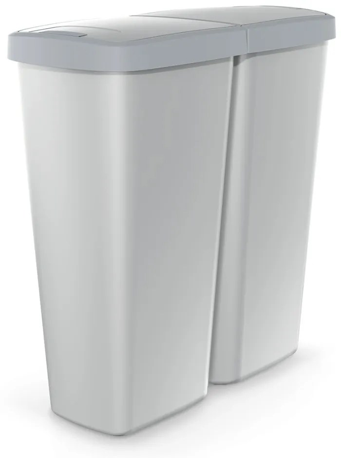 Coș de gunoi DUO gri, 50 l, gri