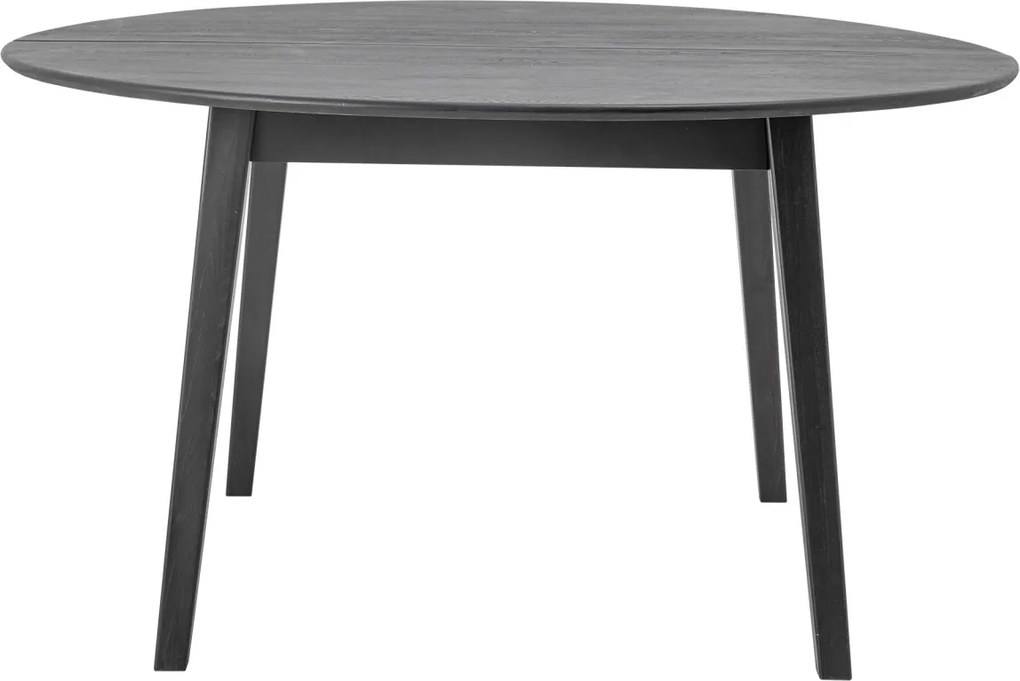 Masă dining rotundă din lemn masiv, negru, cu finisaj mat, 140x76 cm, „Peron"