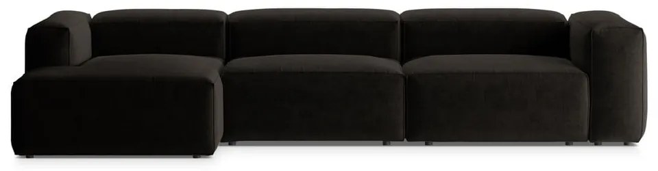 Colțar negru (cu colț pe partea stângă/cu șezlong) Bergamo – Cosmopolitan Design