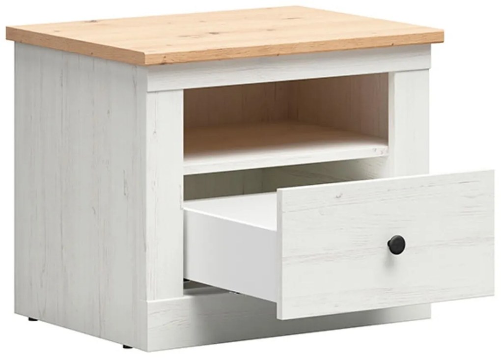 Noptieră Frija 1 (pin andersen alb + stejar artisan) . 1098246